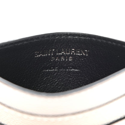 Saint Laurent Grain De Poudre Geo Print Card Case White Black 6 of 7