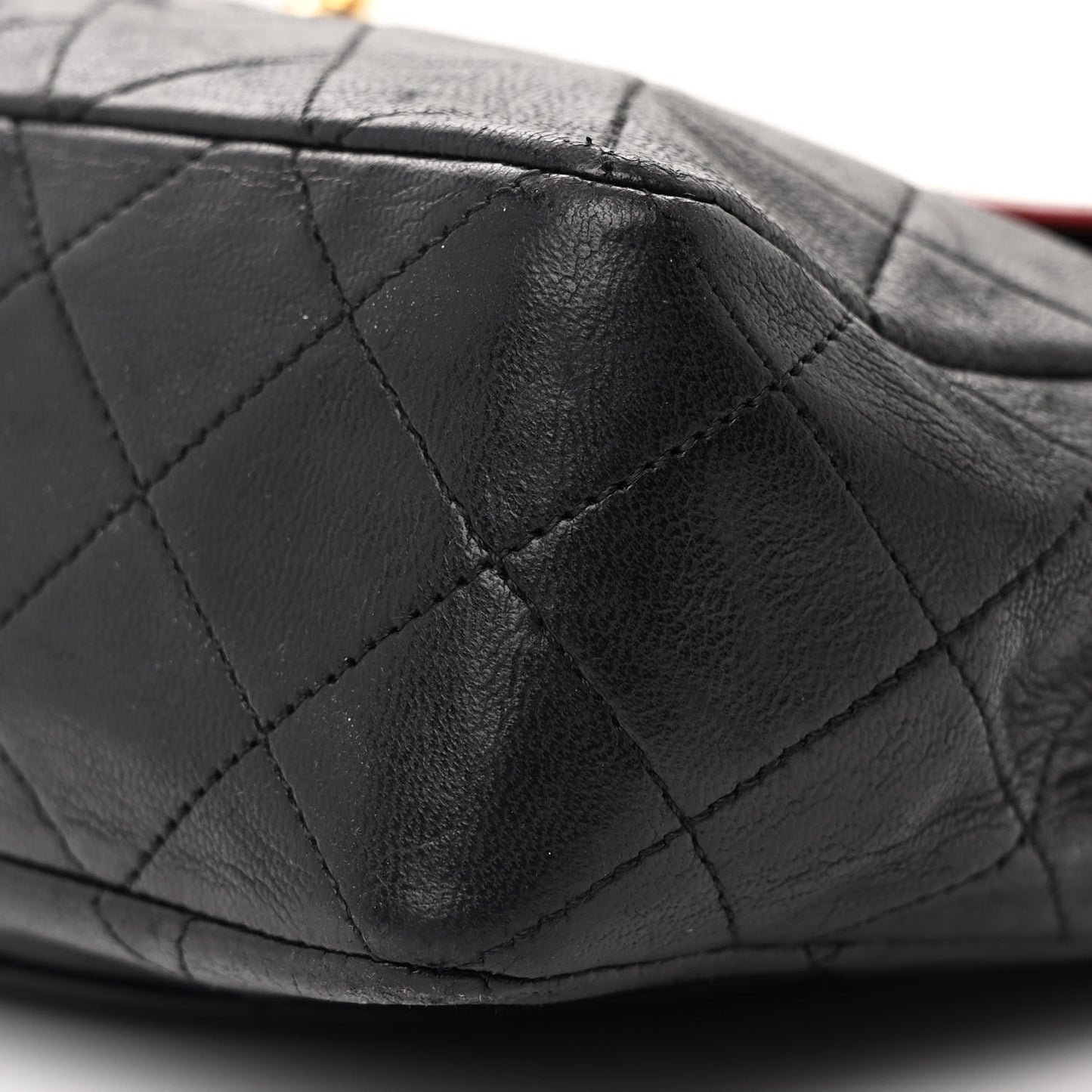 Lambskin Quilted Bi-Color Small Single Flap Black