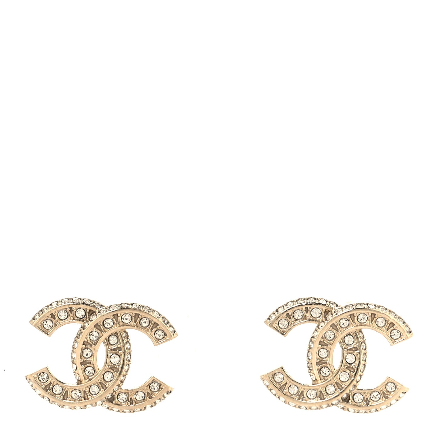 Crystal Timeless CC Earrings Light Gold