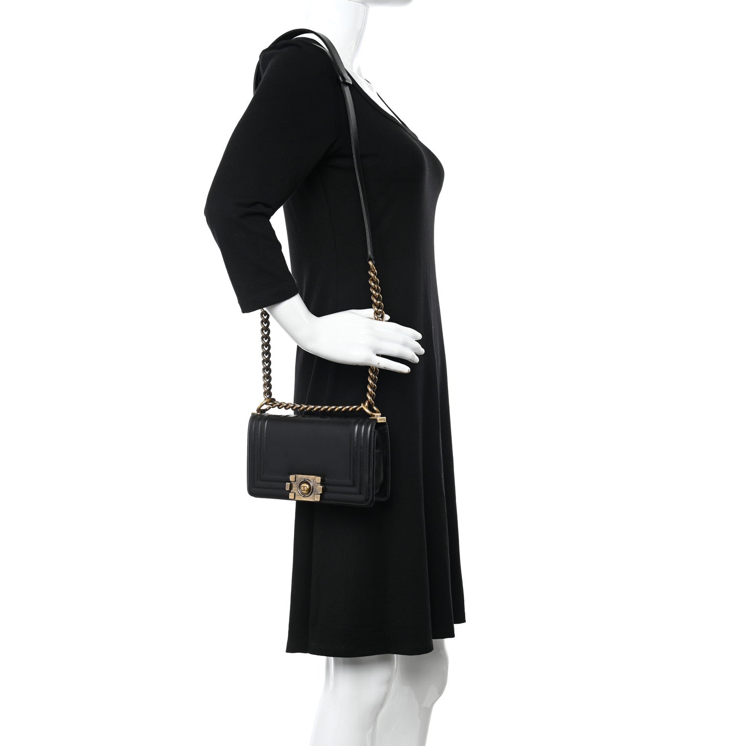 Chanel Glazed Calfskin Small Boy Flap Black 2 of 11