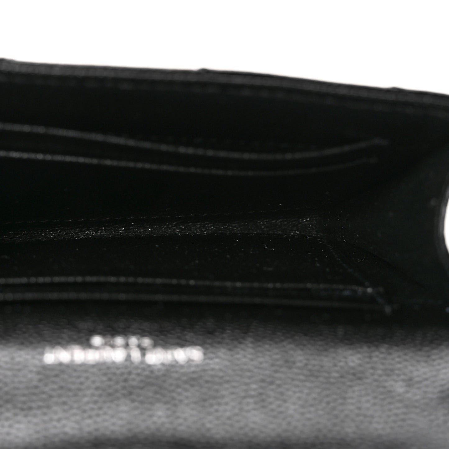 Grain De Poudre Matelasse Chevron Small Monogram Envelope Wallet Black