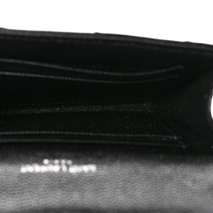 Saint Laurent Grain De Poudre Matelasse Chevron Small Monogram Envelope Wallet Black 5 of 7