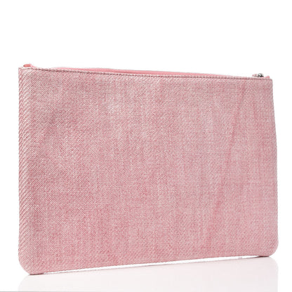 Chanel Canvas Large Deauville Pouch Pink 3 of 7