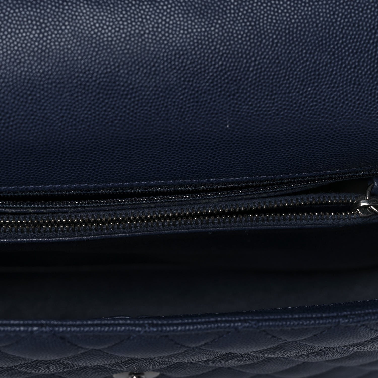 Chanel Caviar Lizard Quilted Medium Coco Handle Flap Navy 12 of 13