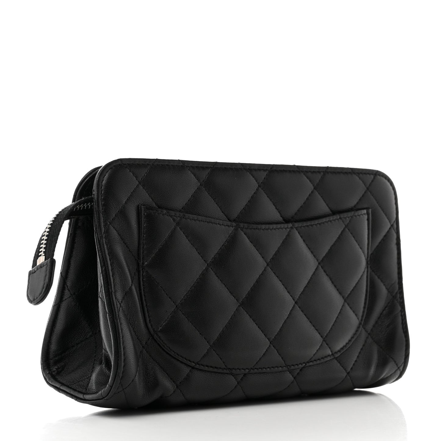 Lambskin Quilted Cosmetic Case Black