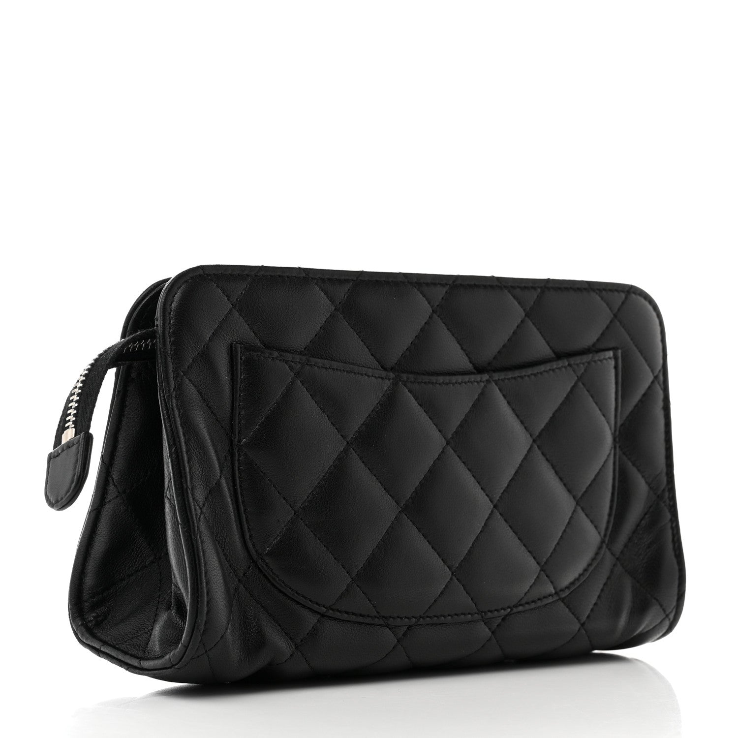 Chanel Lambskin Quilted Cosmetic Case Black 3 of 7