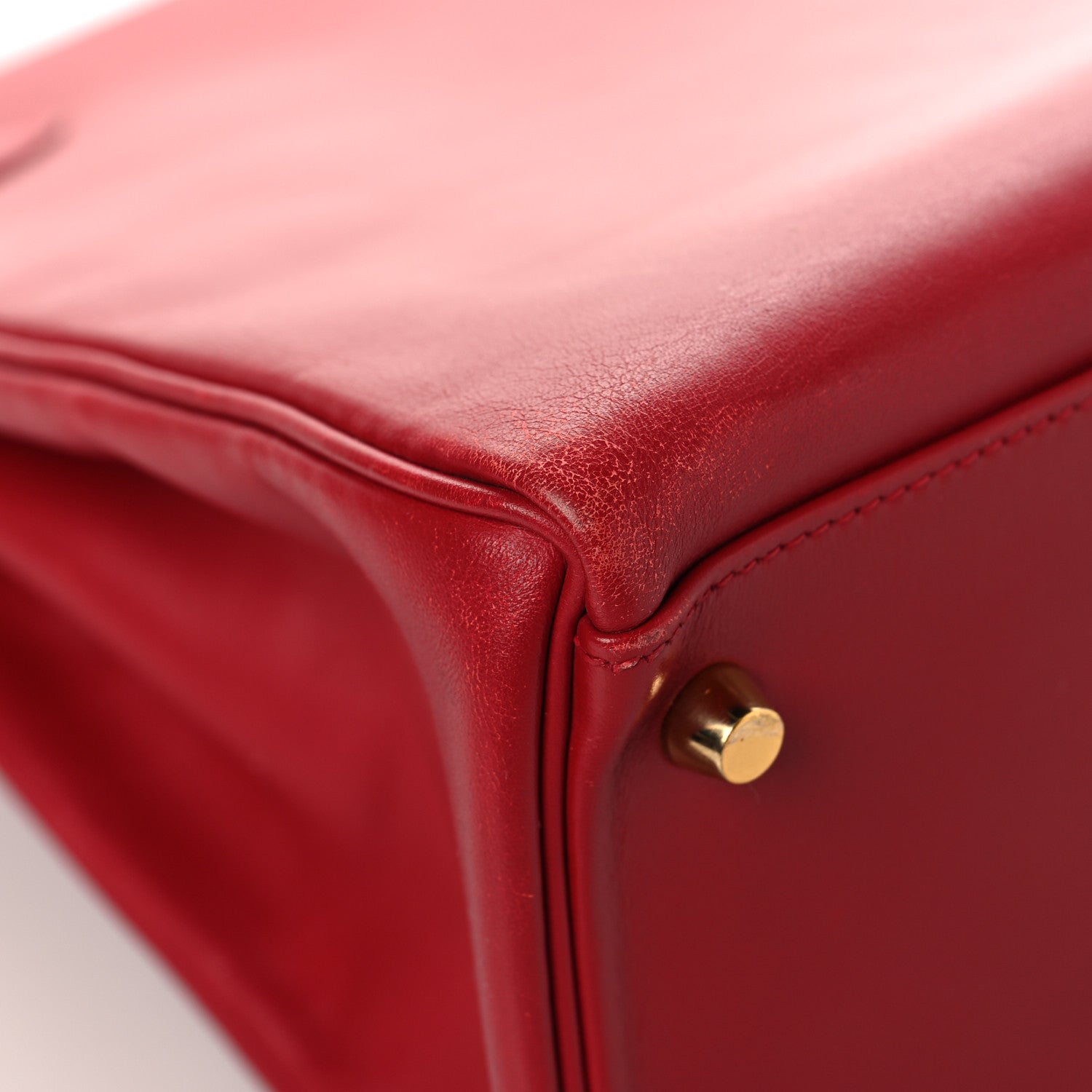 Hermes Tadelakt Kelly Retourne 32 Rouge Vif 11 of 14