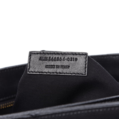 Saint Laurent Grain De Poudre Matelasse Chevron Medium Tribeca Shopping Bag Black 10 of 11
