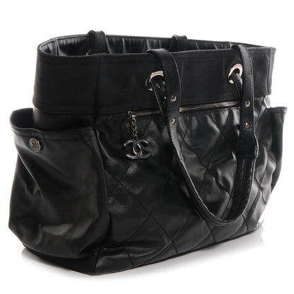 Chanel Coated Canvas Large Paris Biarritz Tote Black 3 of 8