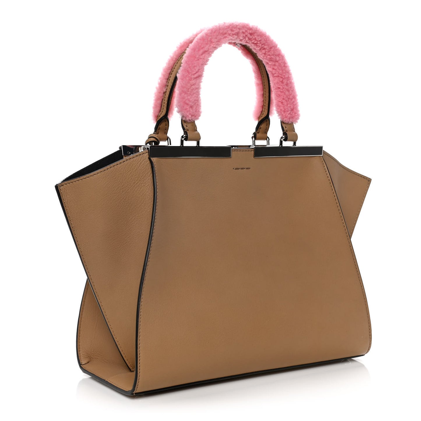 Calfskin Shearling Petite 3Jours Tote Tan