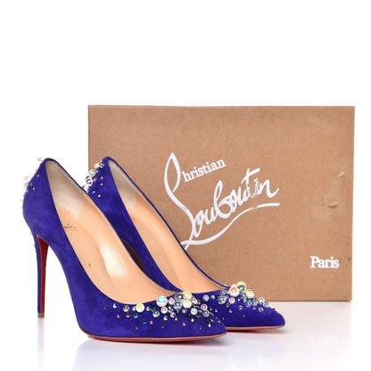 Christian Louboutin Suede Candidate 100 Pumps 37.5 Purple 8 of 8