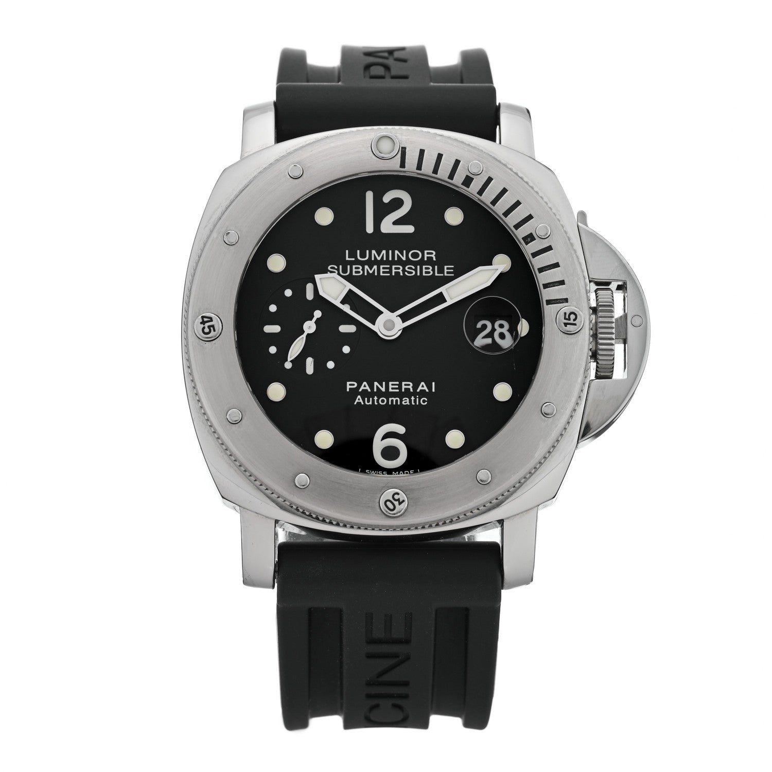 Panerai Stainless Steel Rubber 44mm Luminor Submersible Automatic Watch Black PAM00024 1 of 6
