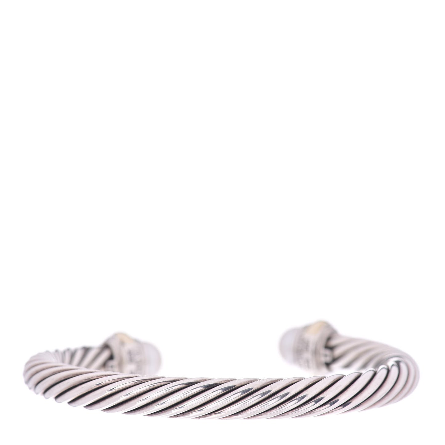 Sterling Silver 14K Yellow Gold Pearl 7mm Cable Classics Bracelet