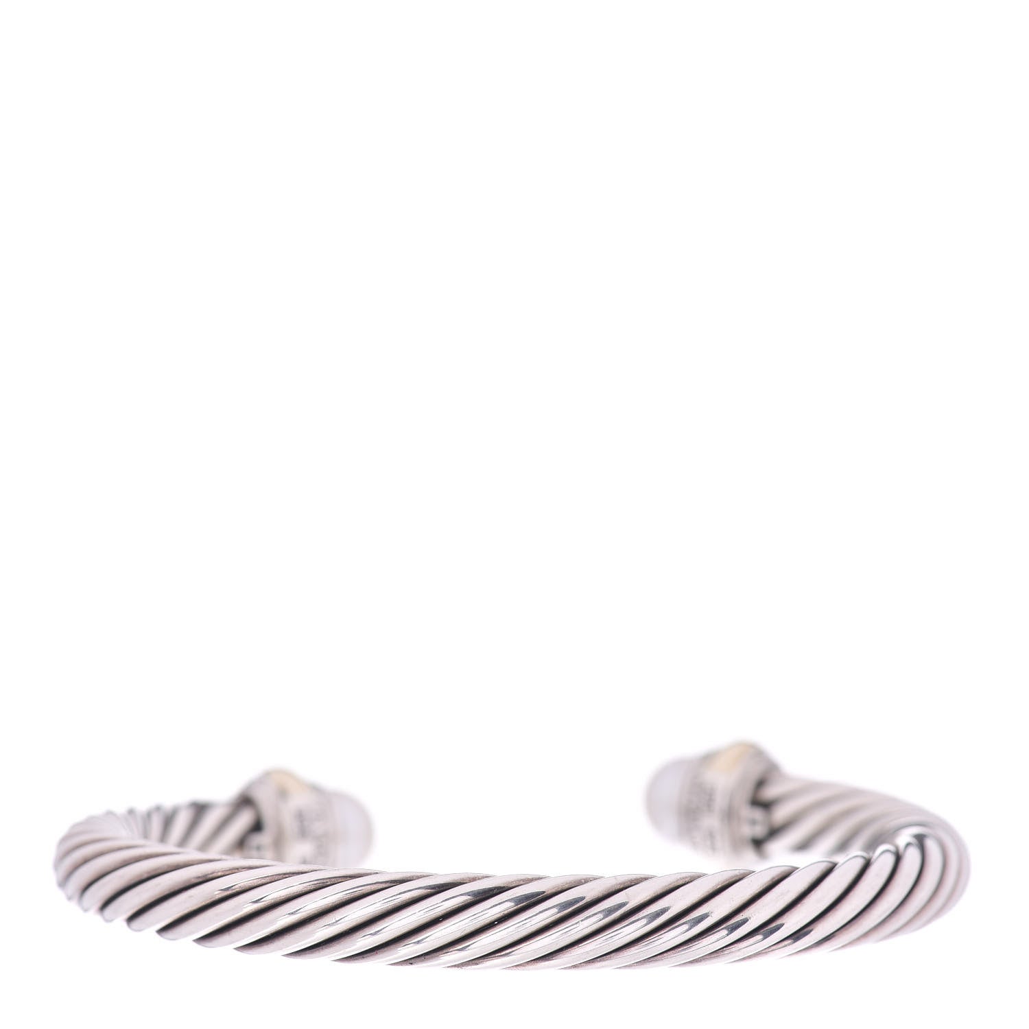 David Yurman Sterling Silver 14K Yellow Gold Pearl 7mm Cable Classics Bracelet 3 of 4