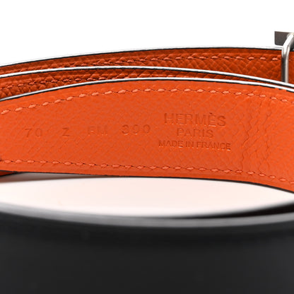 Hermes Swift Epsom 24mm Mini Constance H Belt 70 Black Orange 3 of 5