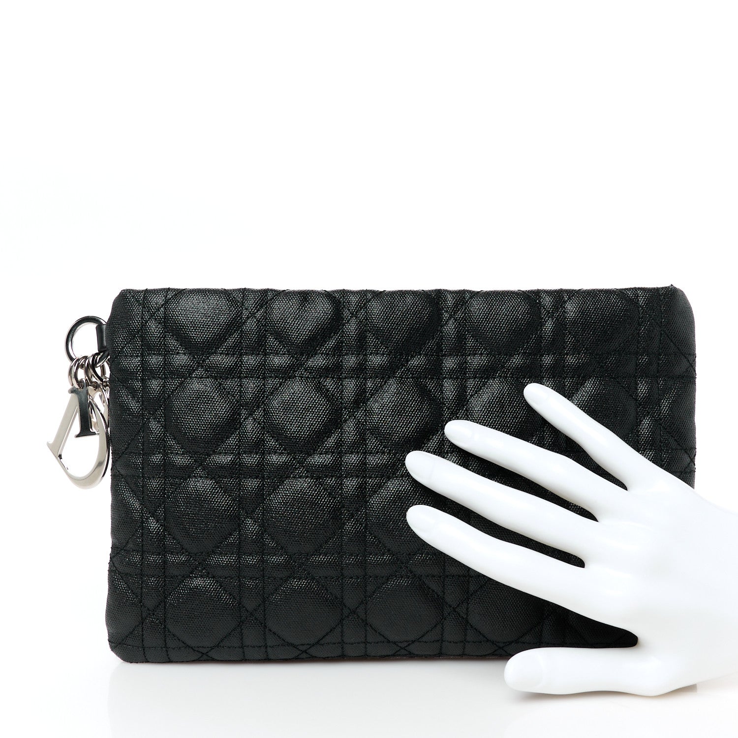 Christian Dior Coated Canvas Cannage Panarea Pouch Black 2 of 8
