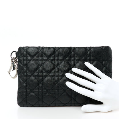 Christian Dior Coated Canvas Cannage Panarea Pouch Black 2 of 8