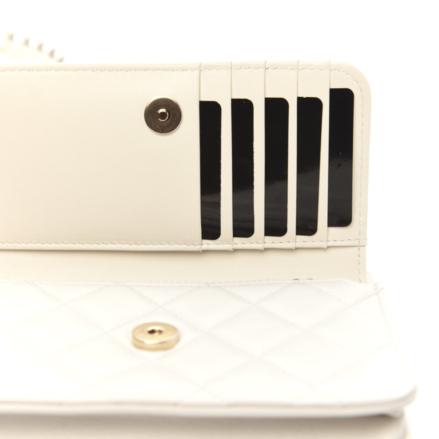 Chanel Calfskin Quilted CC Pearl Mini Wallet On Chain Flap White 10 of 11