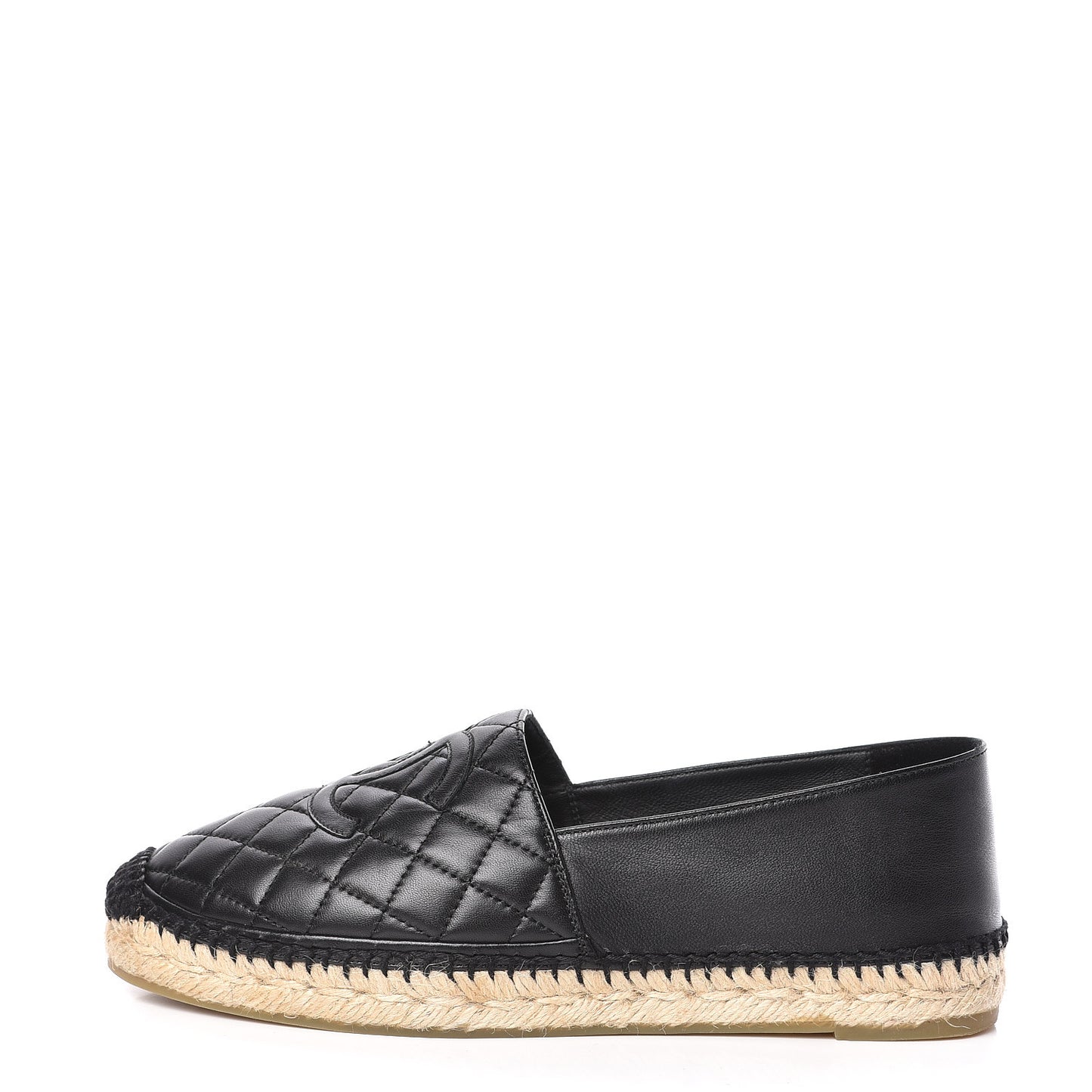 Lambskin Quilted CC Espadrilles 41 Black