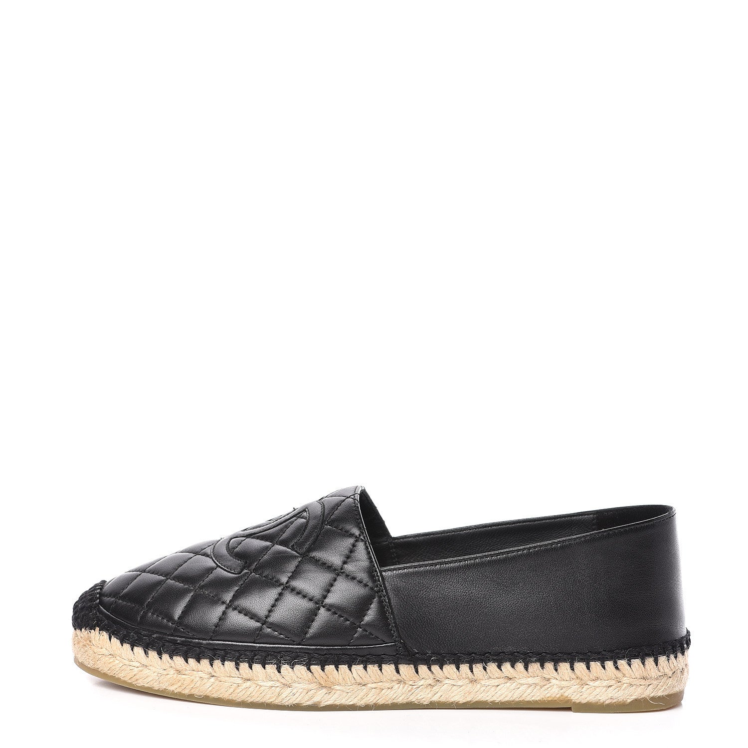Chanel Lambskin Quilted CC Espadrilles 41 Black 1 of 11