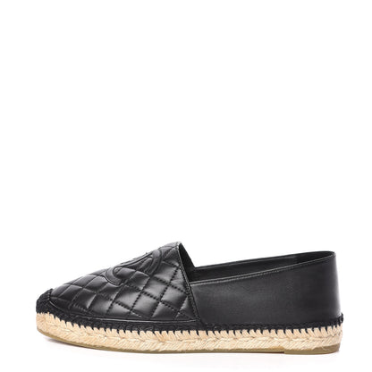Chanel Lambskin Quilted CC Espadrilles 41 Black 1 of 11