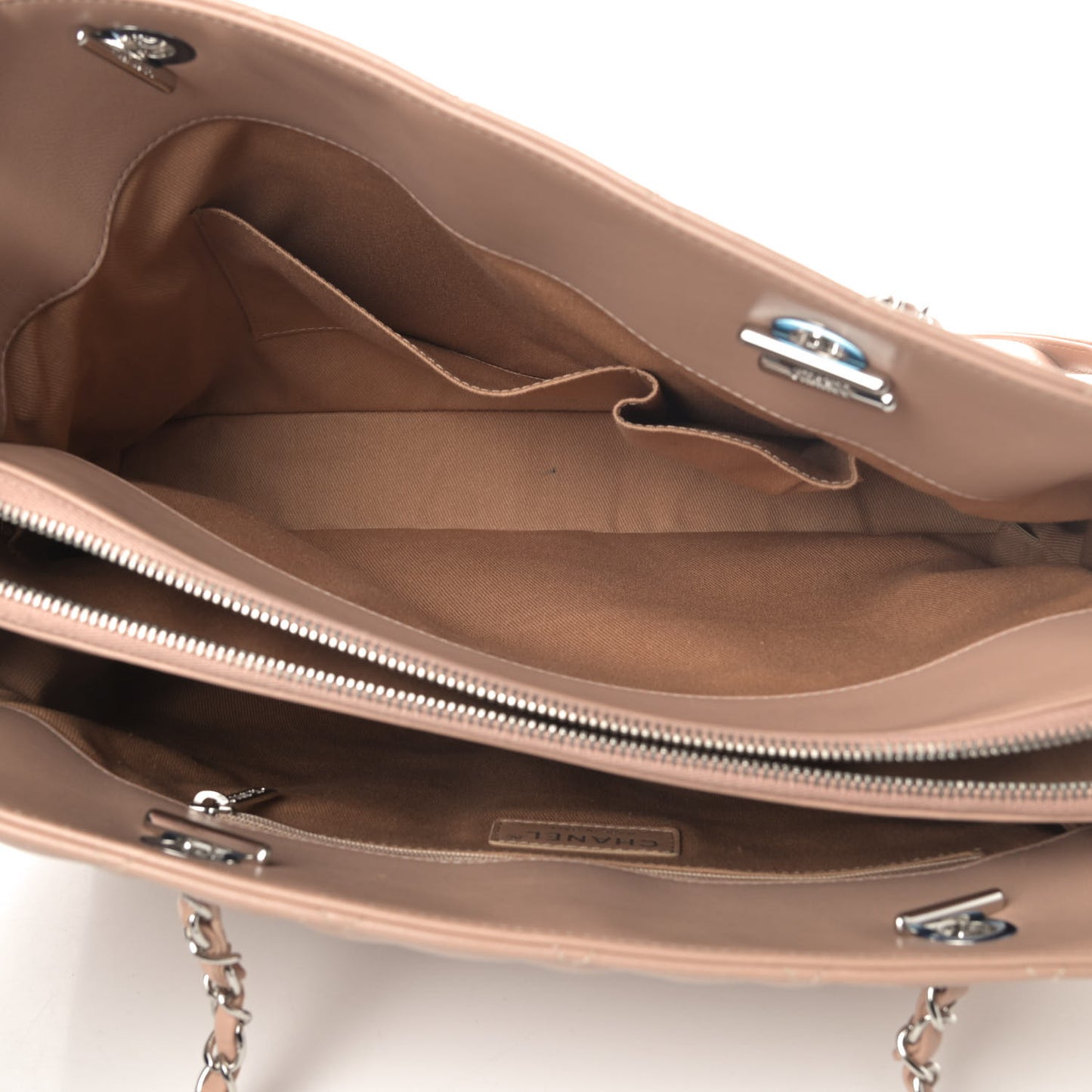 Lambskin Quilted Chic and Soft Shopping Tote Beige