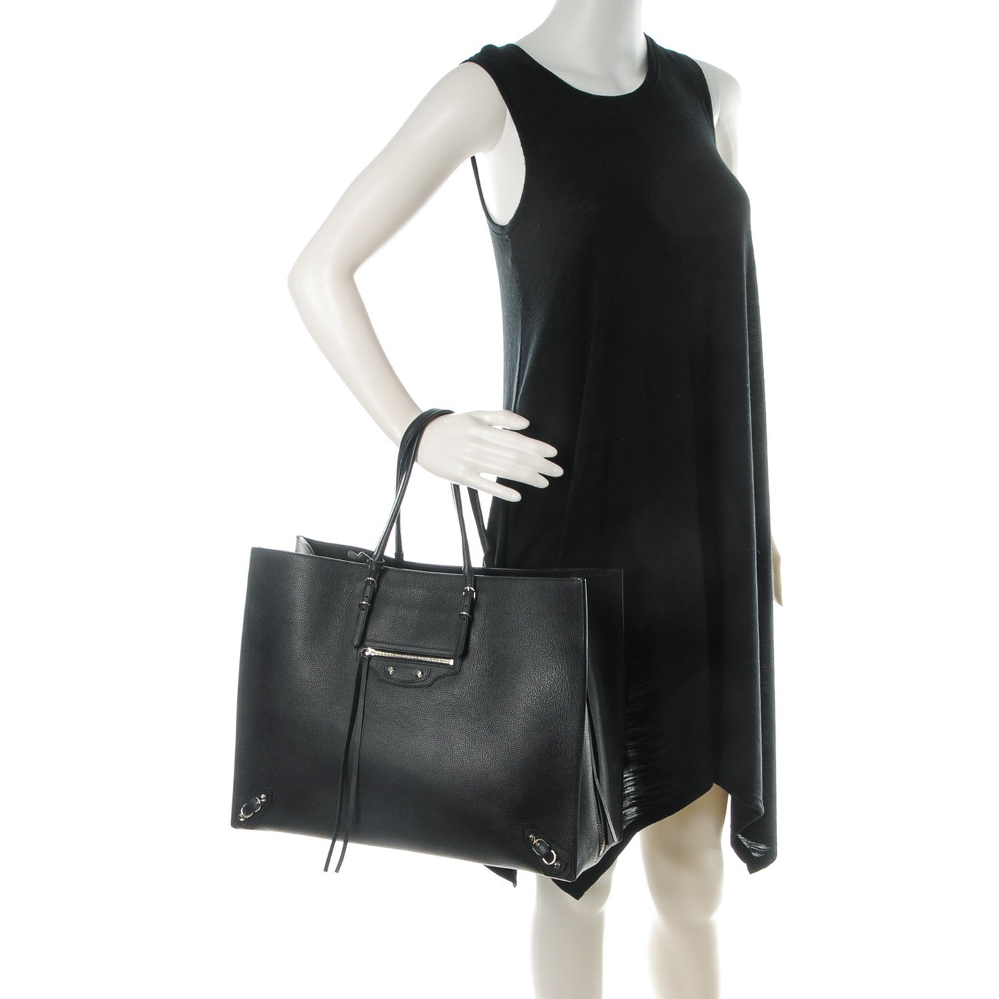 Supple Calfskin Papier A4 Zip Around Tote Black