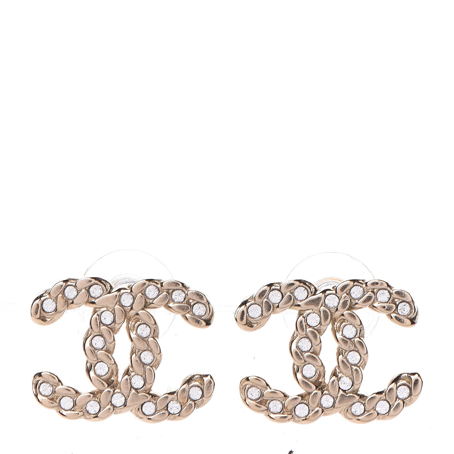 Chanel Crystal CC Earrings Gold 1 of 5