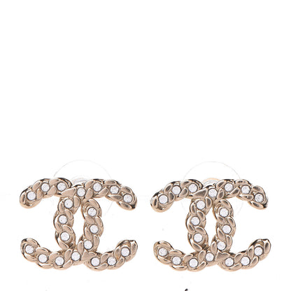 Chanel Crystal CC Earrings Gold 1 of 5