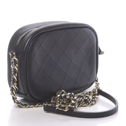 Chanel Goatskin Quilted Small Casual Trip Camera Case Black 3 of 12