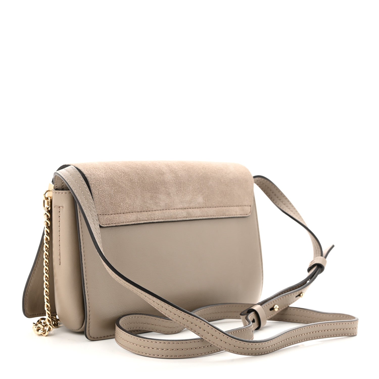 Chloe Suede Calfskin Small Faye Shoulder Bag Motty Grey 3 of 10