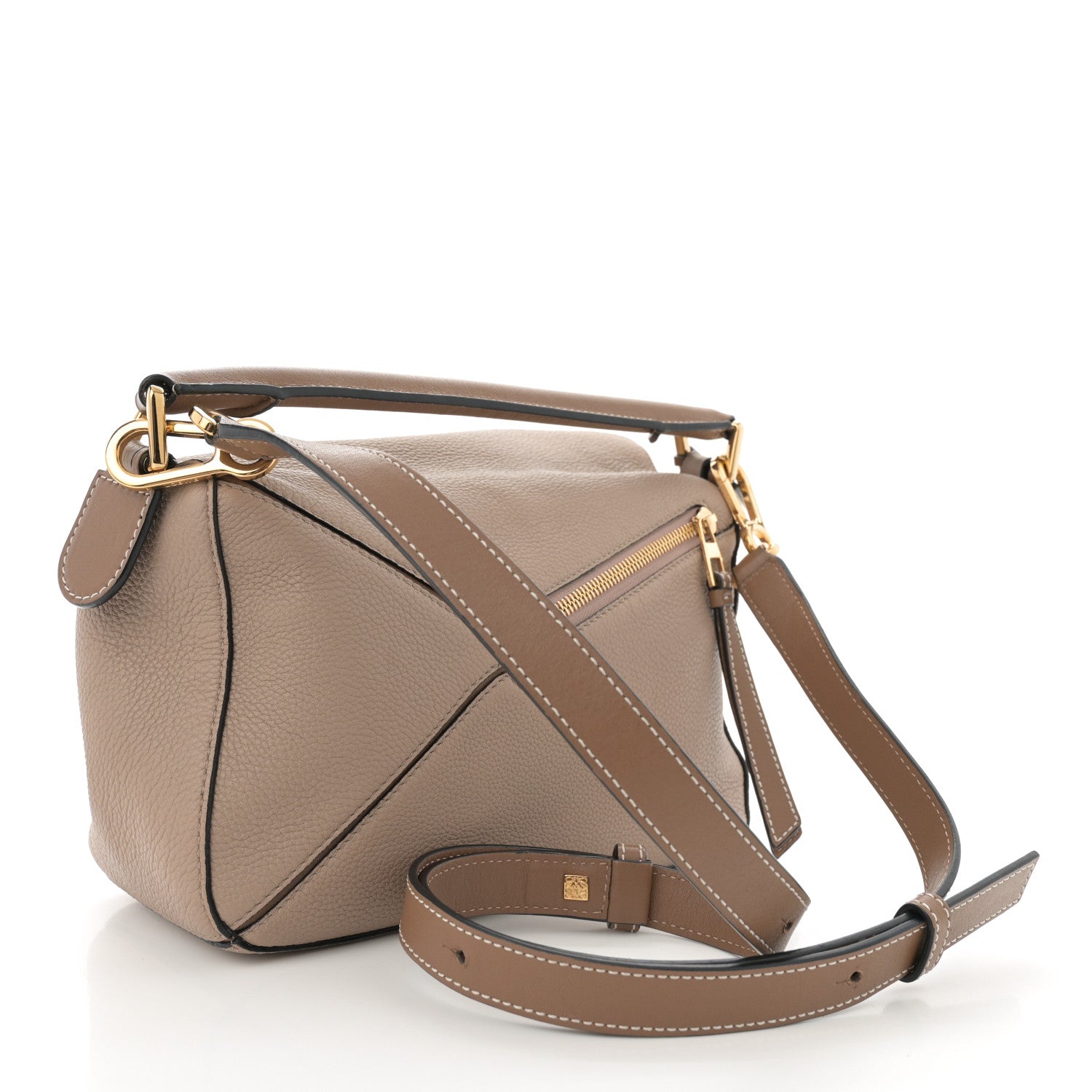 Loewe Grained Calfskin Small Puzzle Bag Sand Mink 1634538