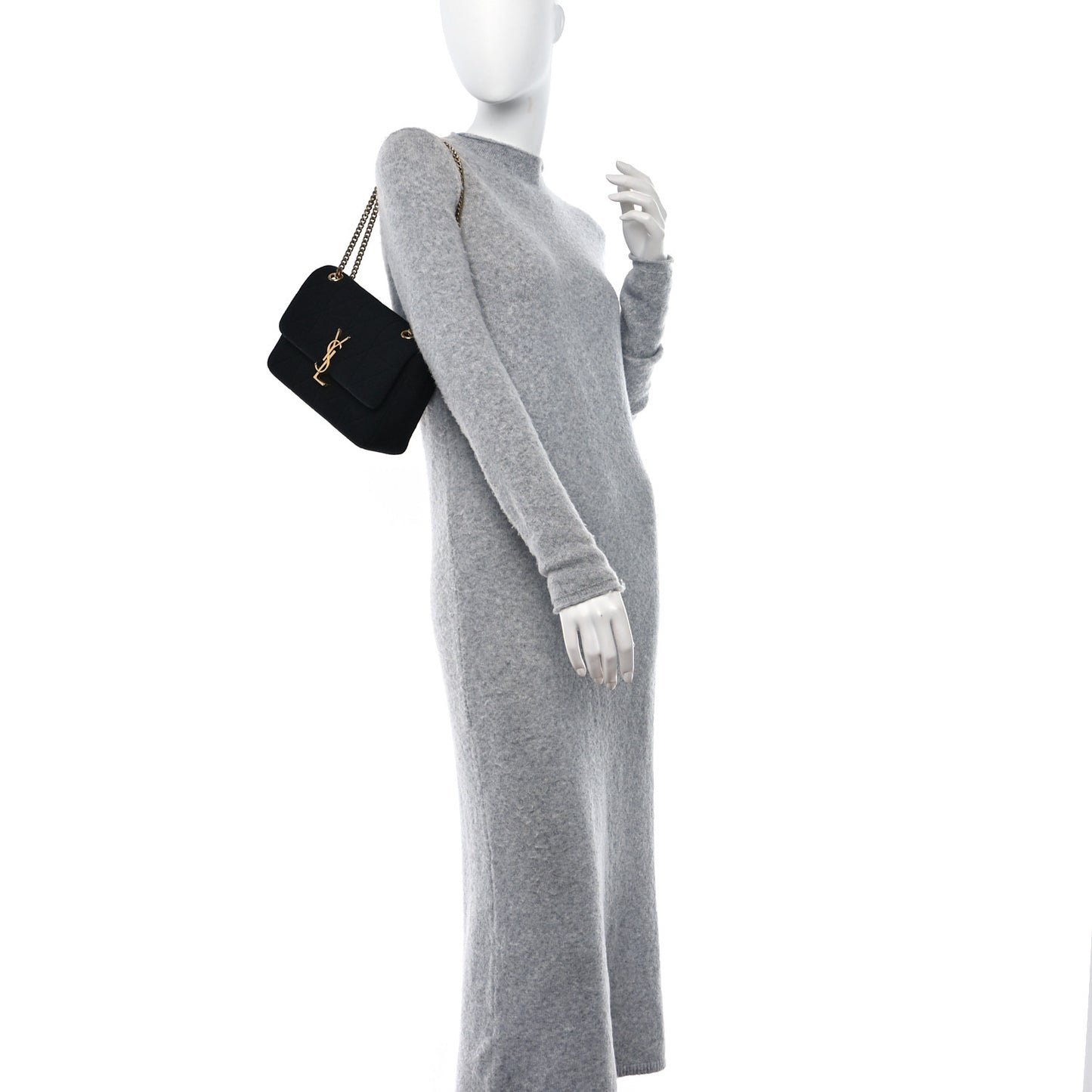 Jersey Wool Patchwork Monogram Medium Jamie Black