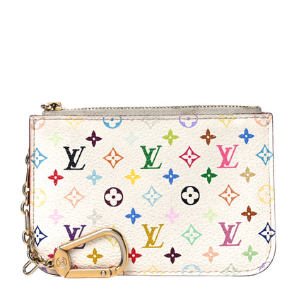 Louis Vuitton Monogram Multicolor Key Pouch White Litchi 1 of 14