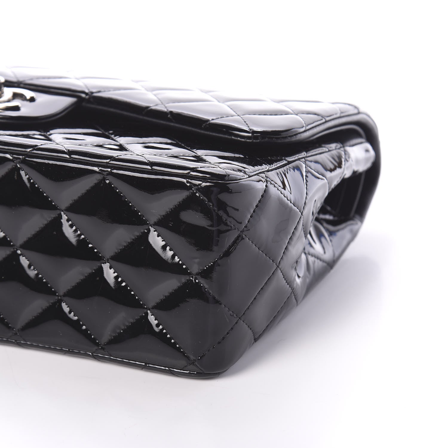 Chanel Patent Quilted Jumbo Double Flap Black 9 of 9