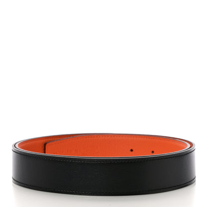 Hermes Box Togo 32mm Belt Strap 95 Black Orange 3 of 7