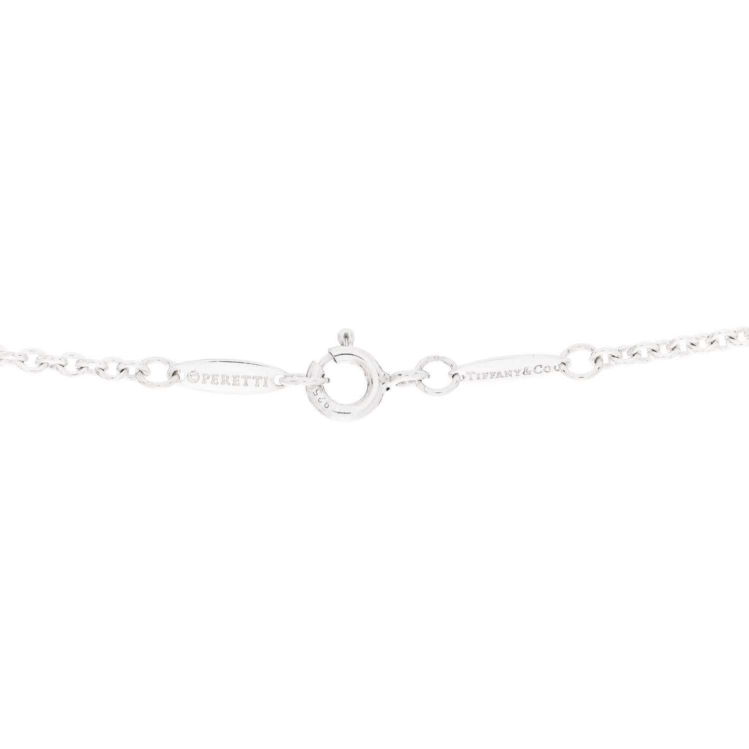 Tiffany Sterling Silver Pink Pearl 9-9.5mm Elsa Peretti Open Heart Lariat Necklace 4 of 5