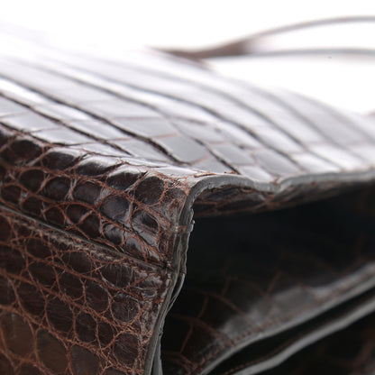 Bottega Veneta Crocodile Top Handle Bag Brown 11 of 14