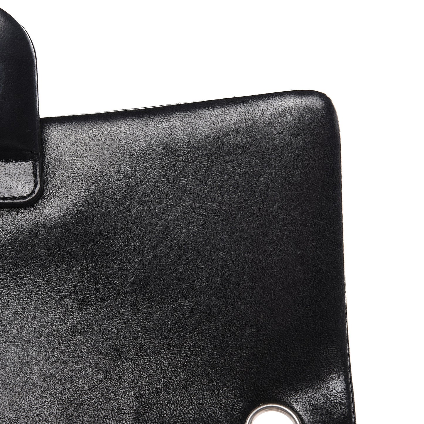 Lambskin Vertical Quilted Medium Single Flap Black