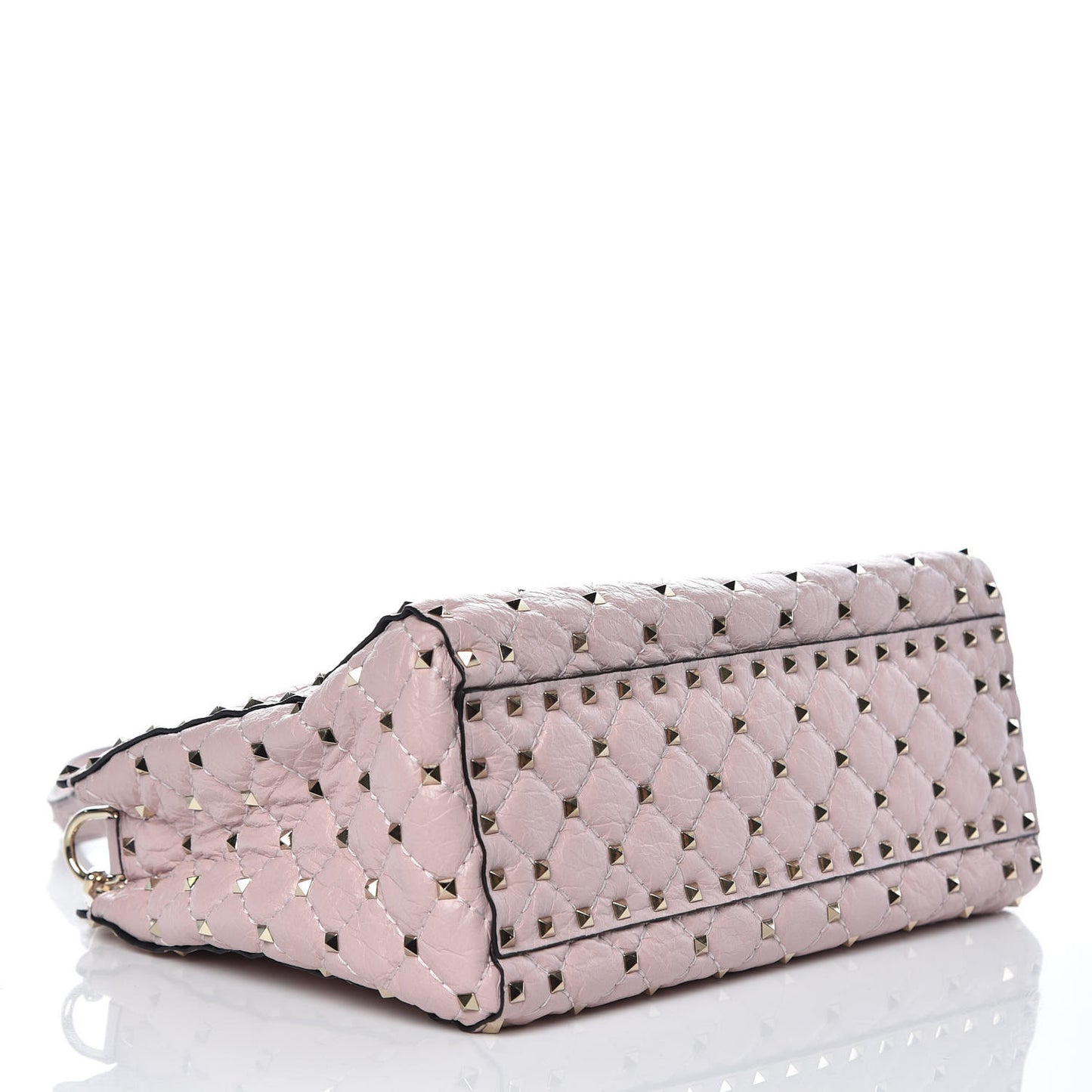 Craquele Nappa Rockstud Spike Tote Poudre