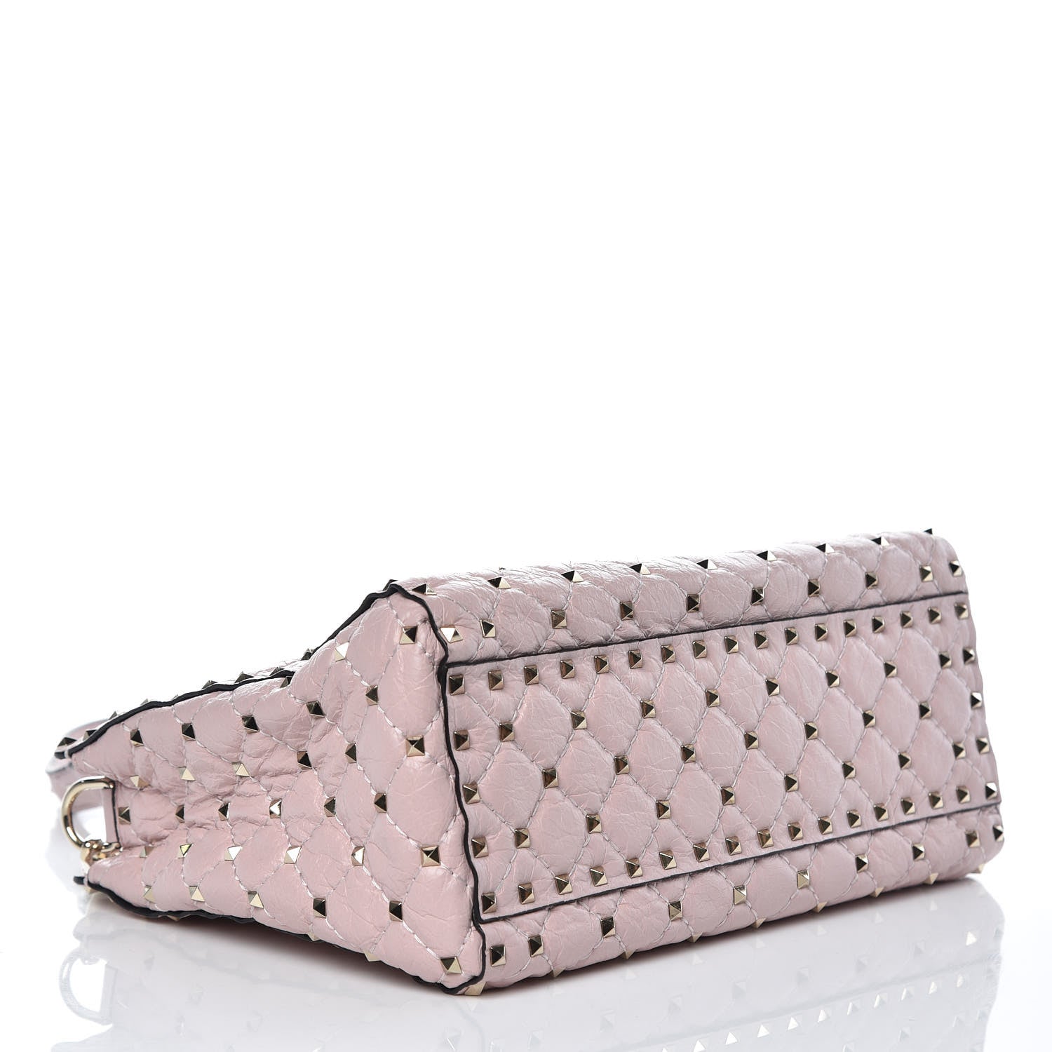 Valentino Garavani Craquele Nappa Rockstud Spike Tote Poudre 4 of 6