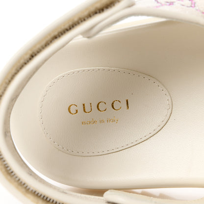 Gucci Canvas Lame Crystal GG Monogram Double G Womens Dad Sandals 39 Gardenia Silver Mystic White 8 of 9