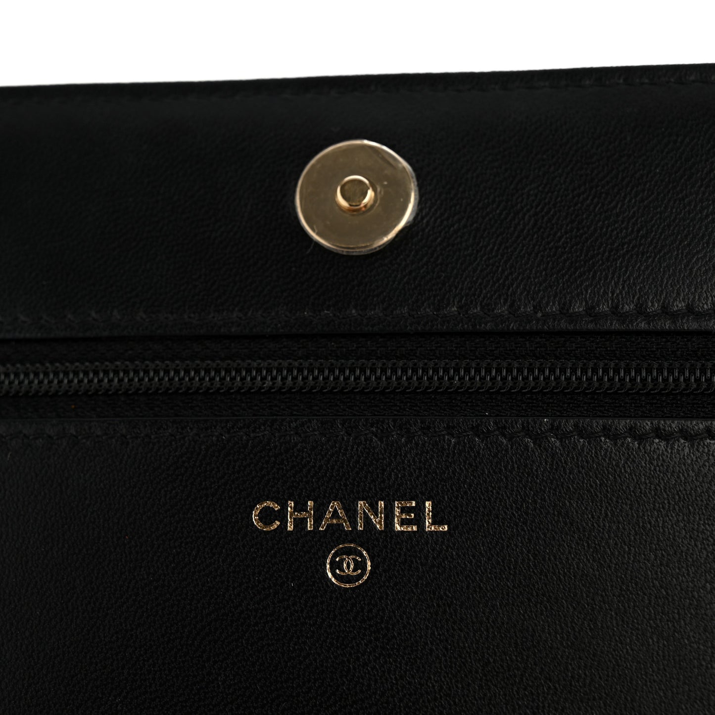 Lambskin Quilted All About Chanel Charm Wallet On Chain WOC Black