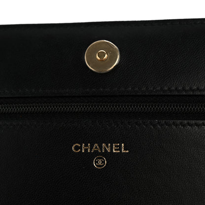 Chanel Lambskin Quilted All About Chanel Charm Wallet On Chain WOC Black 6 of 13