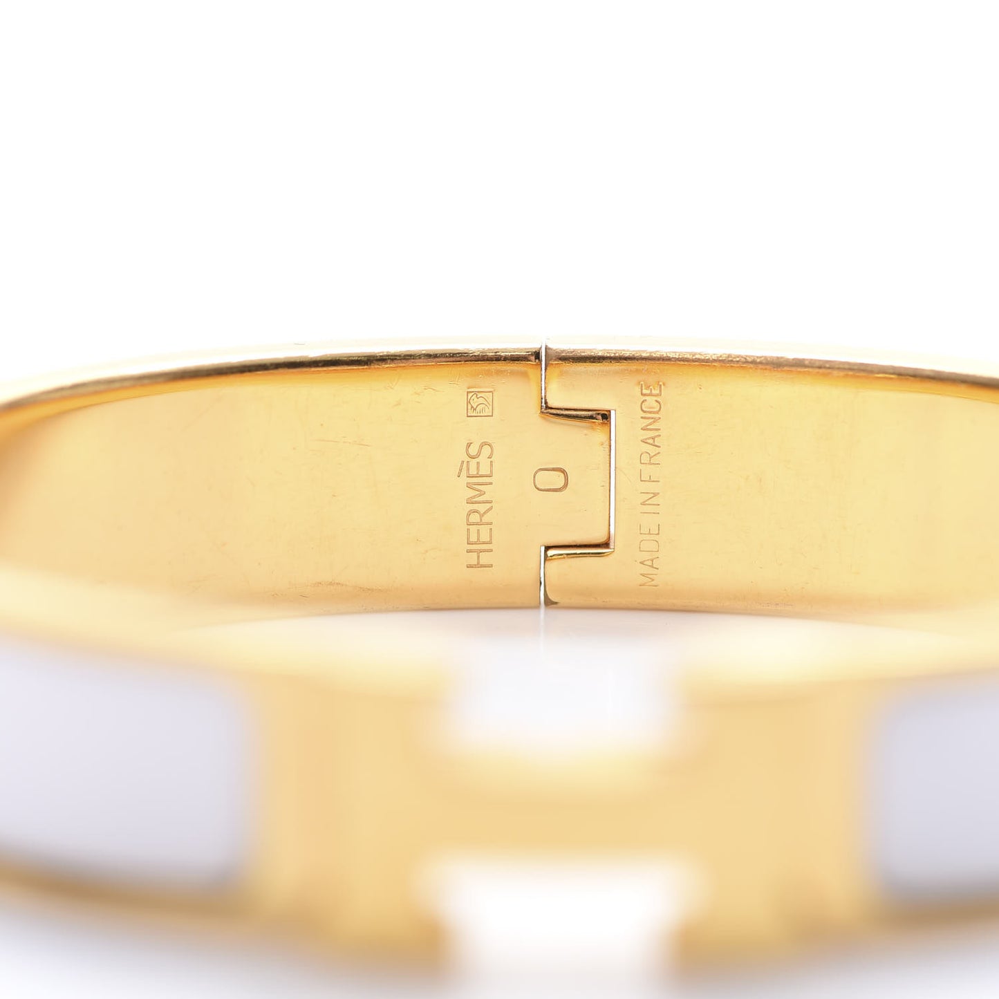 Enamel Narrow Clic Clac H Bracelet PM White