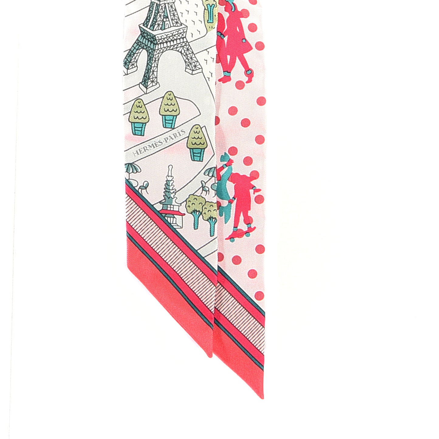 Silk Les Nouveaux Amoureux de Paris Twilly Rose Pale Vert Rose