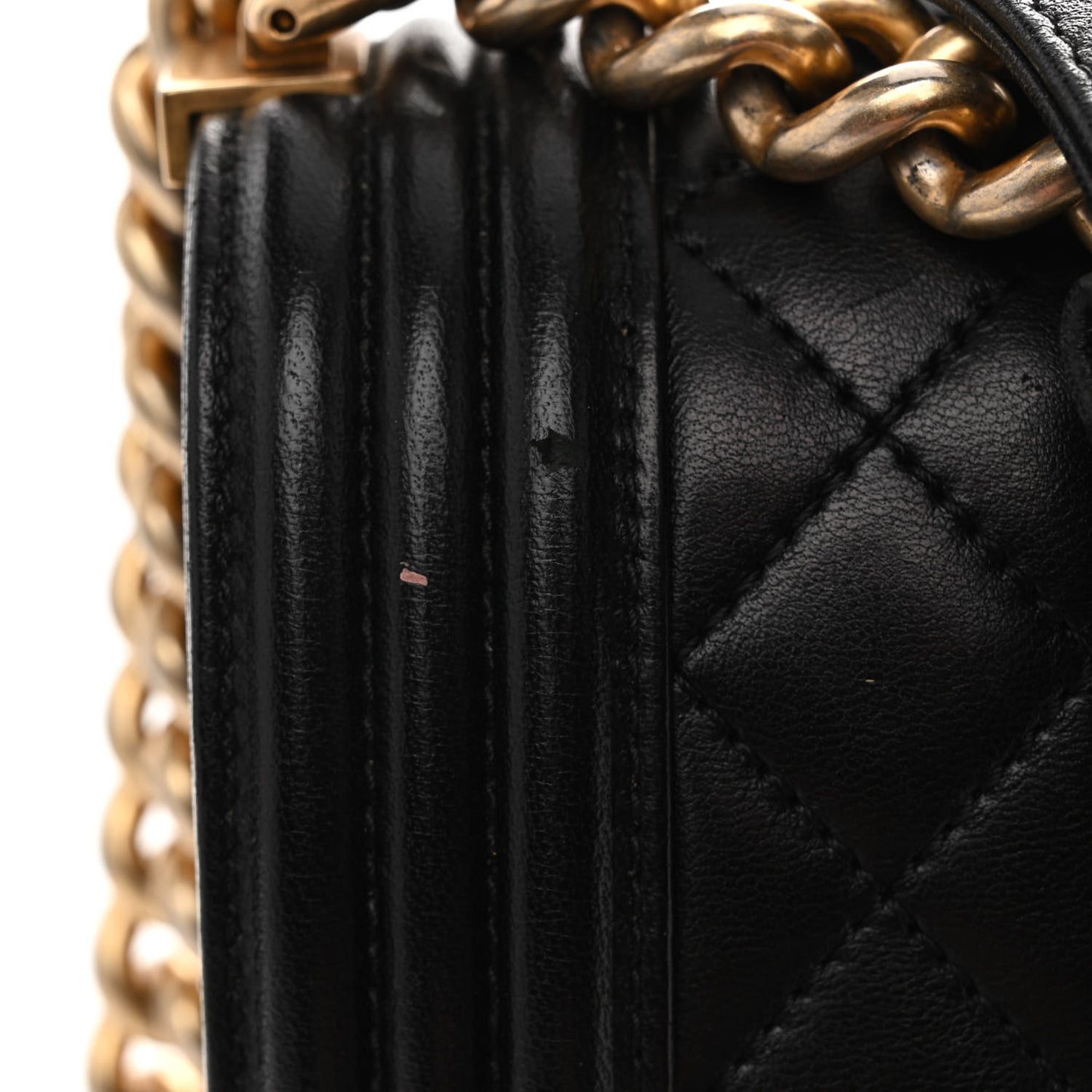 Lambskin Quilted Medium Boy Flap Black