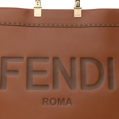Fendi Vitello King Plexiglass Large Fendi Sunshine Shopper Tote Cuoio 7 of 9