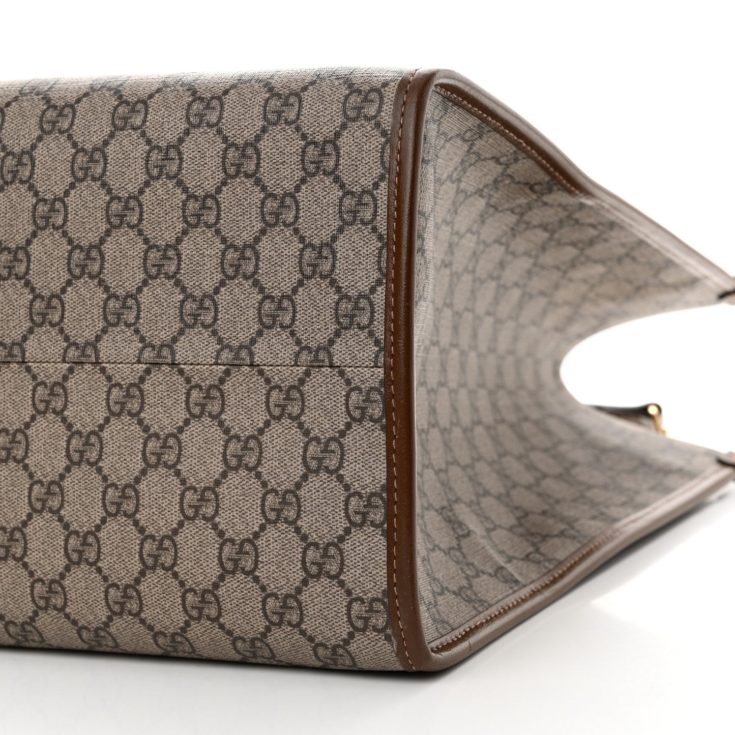 GG Supreme Monogram Fake/Not Large Retro Interlocking G Tote Bag Beige Brown Sugar