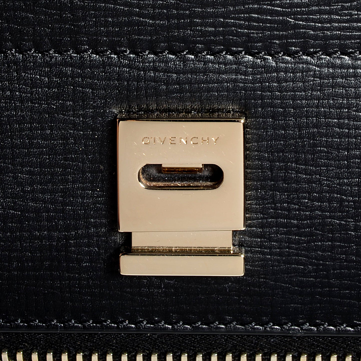 Textured Calfskin Medium Pandora Box Crossbody Bag Black
